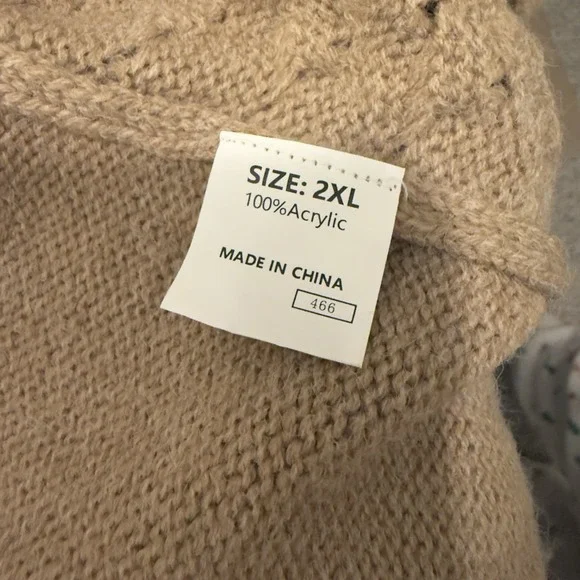 Dokotoo Women's Caramel Colored Open Cardigan Waffle Weave Pattern Size 2XL - Picture 4 of 6